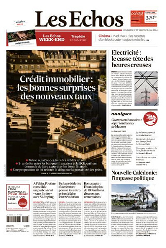Les Echos du Vendredi 17 et Samedi 18 Mai 2024