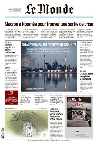 Le Monde du Jeudi 23 Mai 2024