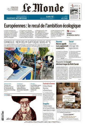 Le Monde du Vendredi 24 Mai 2024