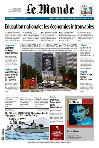 Le Monde du Mercredi 29 Mai 2024