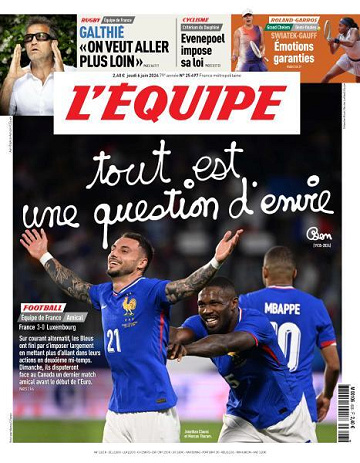 L’equipe du Jeudi 6 Juin 2024