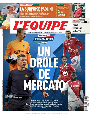 L’equipe du Vendredi 7 Juin 2024