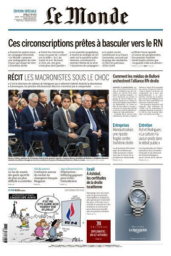 Le Monde du Mardi 18 Juin 2024
