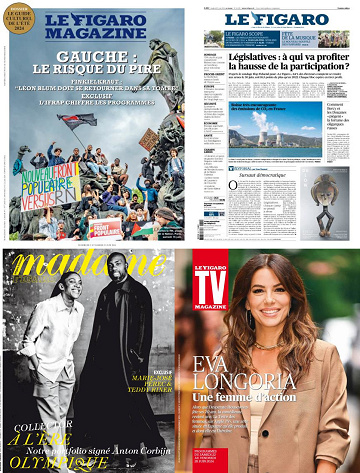 Pack Le Figaro et ses 3 suppléments - Vendredi 21 Juin 2024