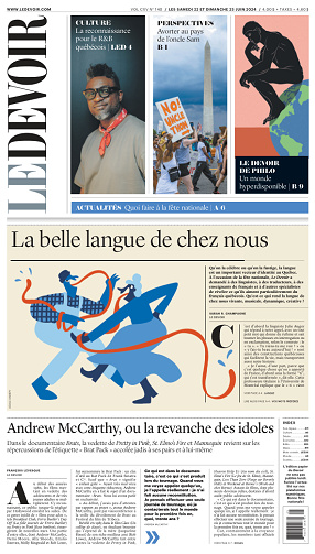 Le Devoir des 22 et 23 juin  2024