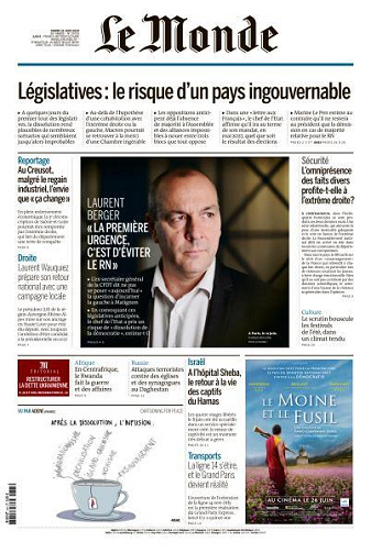 Le Monde du Mardi 25 Juin 2024