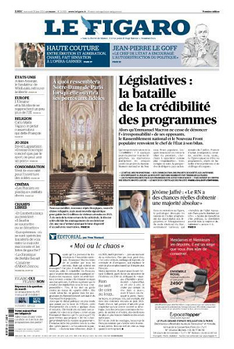 Le Figaro du Mercredi 26 Juin 2024