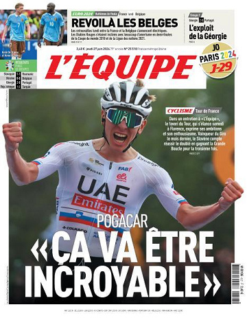 L’equipe du Jeudi 27 Juin 2024