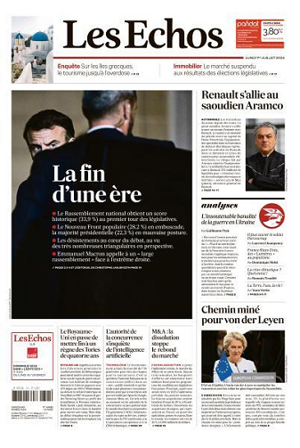 Les Echos du Lundi 1er Juillet 2024
