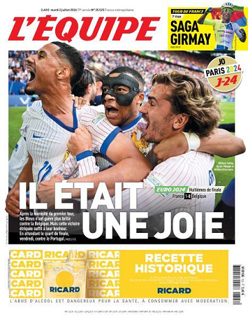 L’equipe du Mardi 2 Juillet 2024