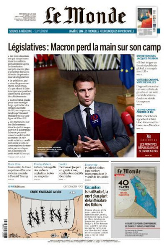 Le Monde du Mercredi 3 Juillet 2024