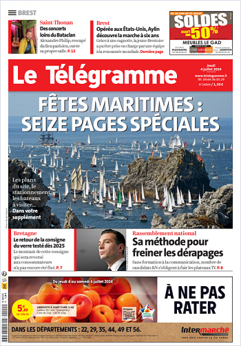 Le Télégramme (5 Éditions) Du Jeudi 4 Juillet 2024