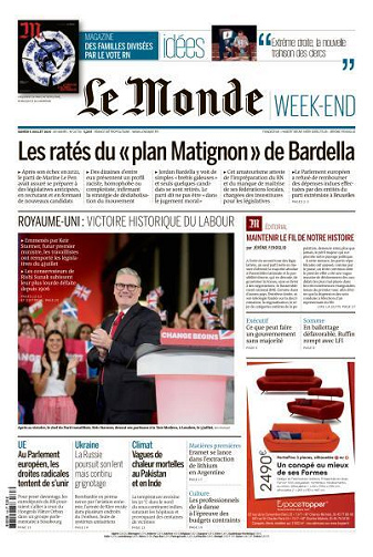 Le Monde du Samedi 6 Juillet 2024