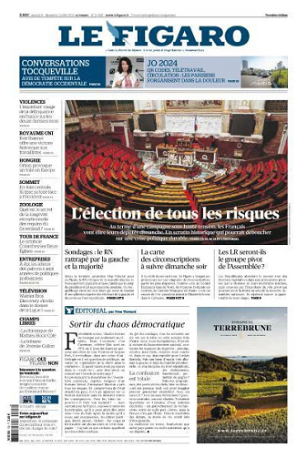 Le Figaro du Samedi 6 et Dimanche 7 Juillet 2024
