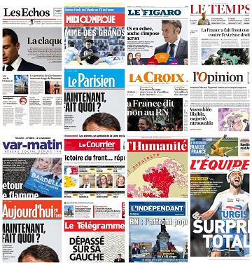 Pack Journaux Français du Samedi 13 Juillet 2024