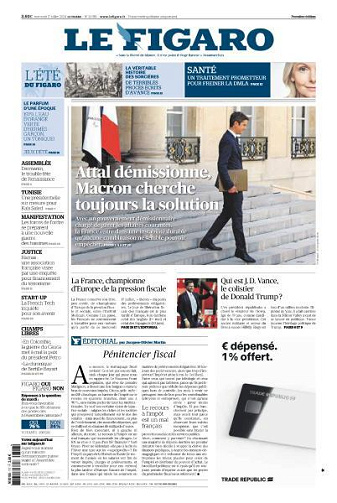 Le Figaro du Mercredi 17 Juillet 2024