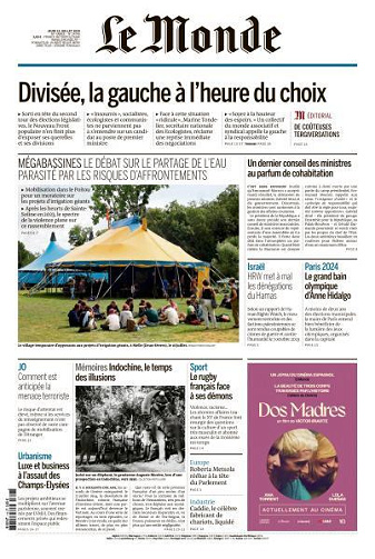 Le Monde du Jeudi 18 Juillet 2024