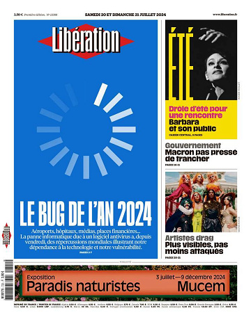 Libération du Samedi 20 et Dimanche 21 Juillet 2024