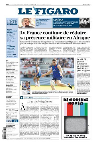 Le Figaro du Mercredi 24 Juillet 2024