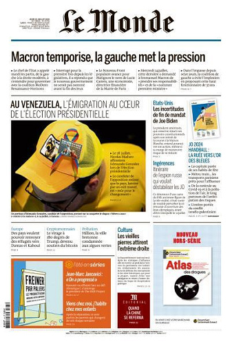 Le Monde du Jeudi 25 Juillet 2024