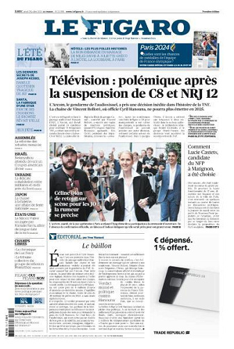 Le Figaro du Jeudi 25 Juillet 2024