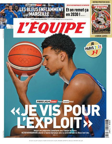L’equipe du Jeudi 25 Juillet 2024