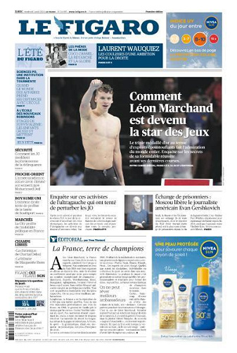 Le Figaro du Vendredi 2 Août 2024