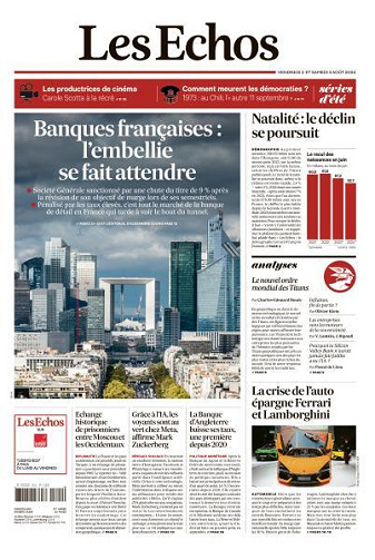 Les Echos du Vendredi 2 et Samedi 3 Août 2024