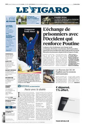 Le Figaro du Samedi 3 et Dimanche 4 Août 2024
