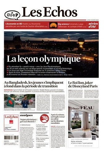 Les Echos du Lundi 12 Août 2024