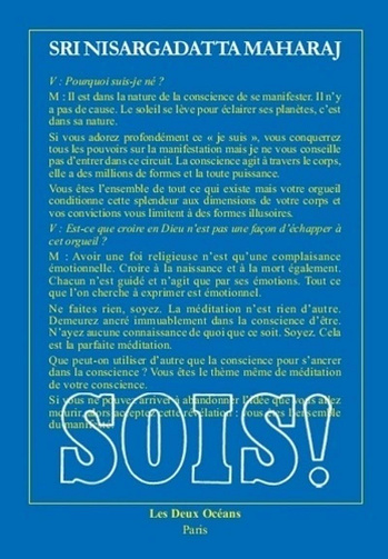 Sois ! - Nisargadatta Maharaj (2000)