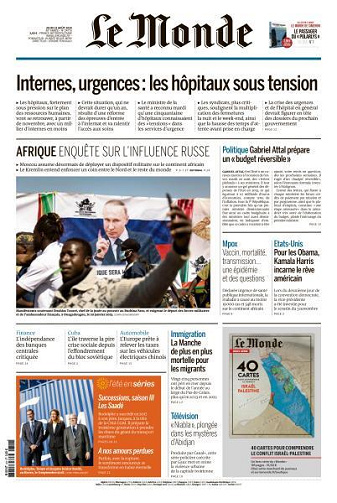 Le Monde du Jeudi 22 Août 2024