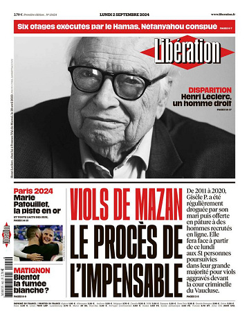 Libération du Lundi 2 Septembre 2024