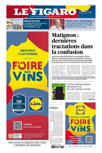 Le Figaro du Mardi 3 Septembre 2024