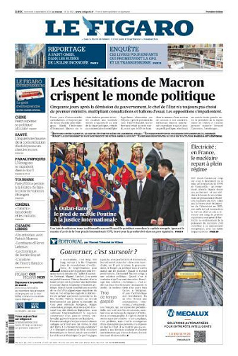 Le Figaro du Mercredi 4 Septembre 2024