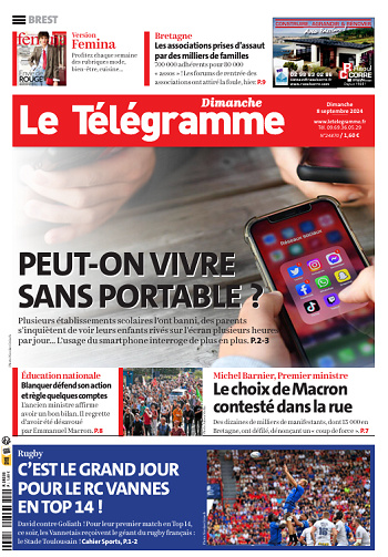 Le Télégramme Du Dimanche 8 Septembre 2024  (6 Éditions)