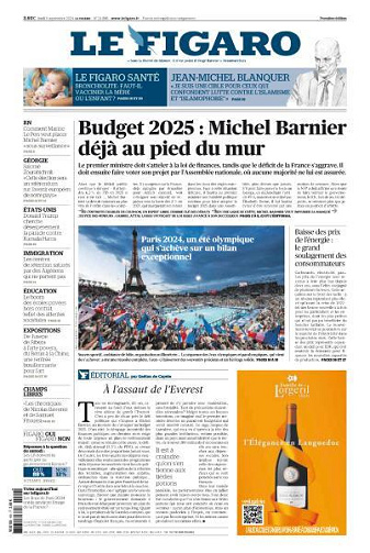 Le Figaro du Lundi 9 Septembre 2024