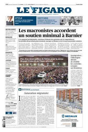 Le Figaro du Mercredi 11 Septembre 2024