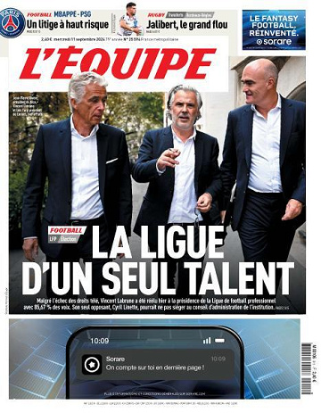 L’equipe du Mercredi 11 Septembre 2024