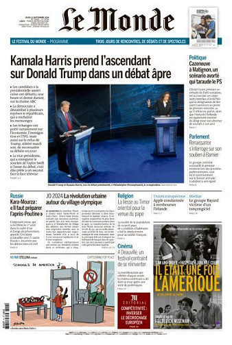 Le Monde du Jeudi 12 Septembre 2024