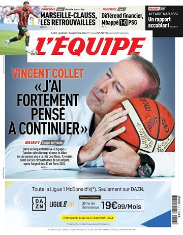 L’equipe du Vendredi 13 Septembre 2024