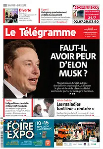 Le Télégramme Du Samedi 14 Septembre 2024 (10 Éditions)
