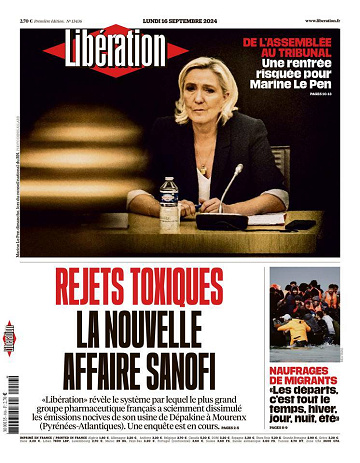 Libération du Lundi 16 Septembre 2024