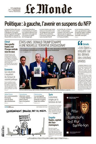 Le Monde du Mardi 17 Septembre 2024