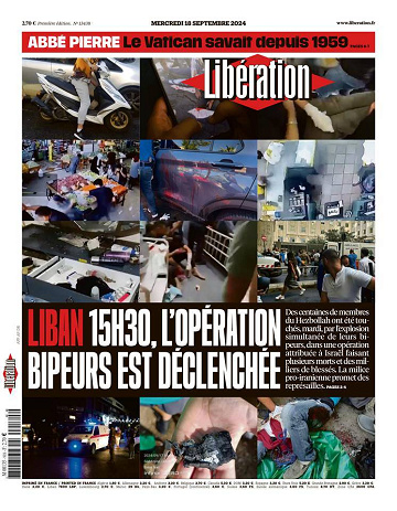 Libération du Mercredi 18 Septembre 2024