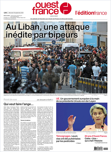 Ouest-France Édition France Du Mercredi 18 Septembre 2024