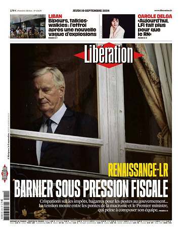 Libération du Jeudi 19 Septembre 2024