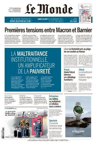 Le Monde du Vendredi 20 Septembre 2024