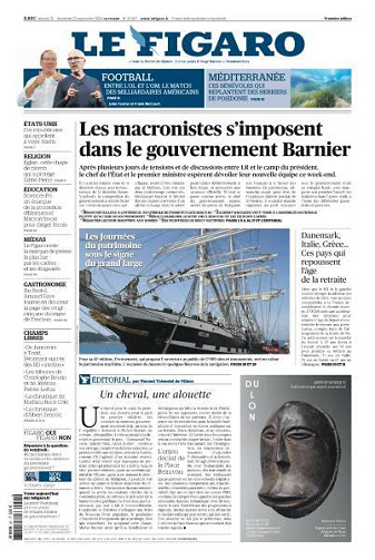 Le Figaro du Samedi 21 et Dimanche 22 Septembre 2024