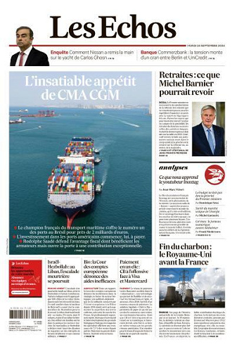 Les Echos du Mardi 24 Septembre 2024